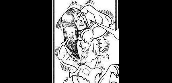  Hair pulling catfight girl fights wrestling art comic